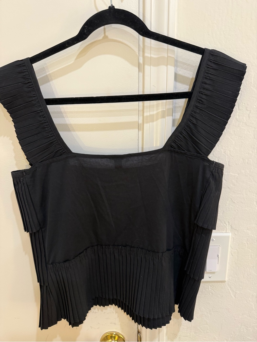 J. Crew Black Pleated top - Picture 3 of 5